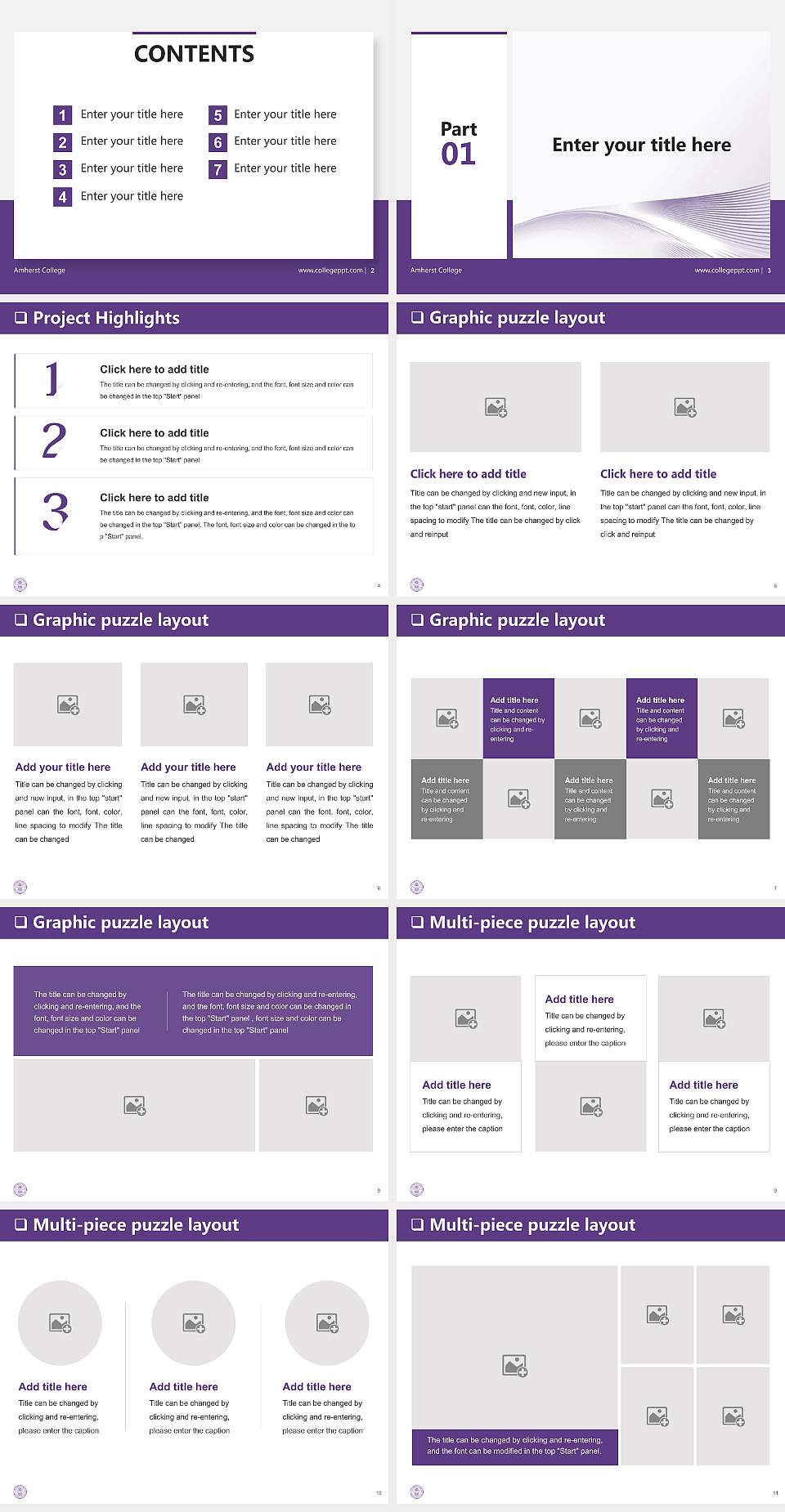 Amherst College General Purpose PPT Template4:3 ratio PPT effect preview image2
