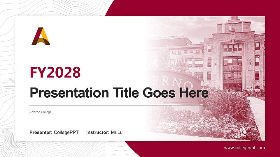 Alverno College Academic Presentation/Research Findings Report PPT Template16:9 ratio PPT effect preview image