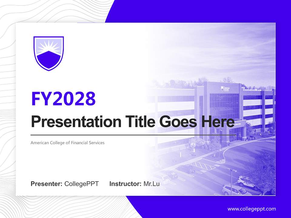 American College of Financial Services Academic Presentation/Research Findings Report PPT Template4:3 ratio PPT effect preview image5