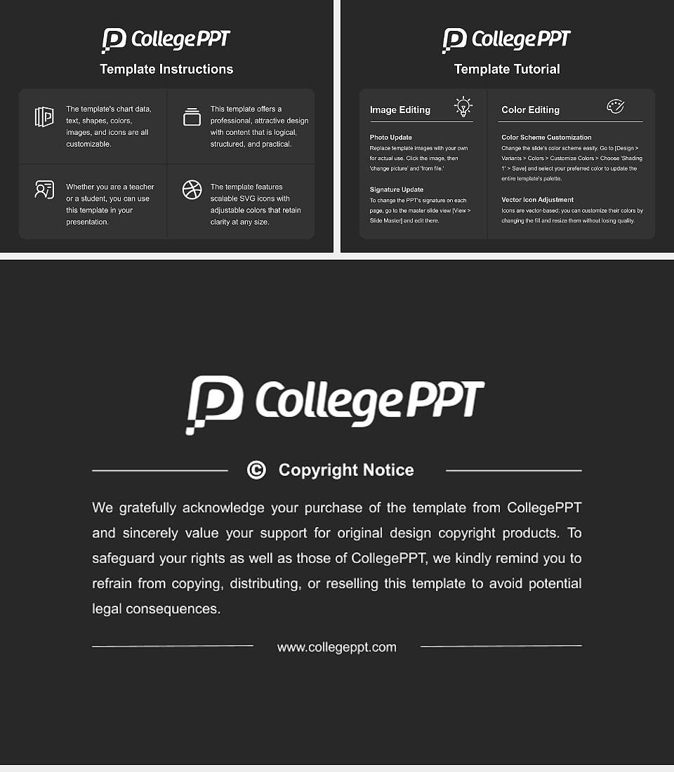 Alma College Course/Courseware Creation PPT Template4:3 ratio PPT effect preview image5