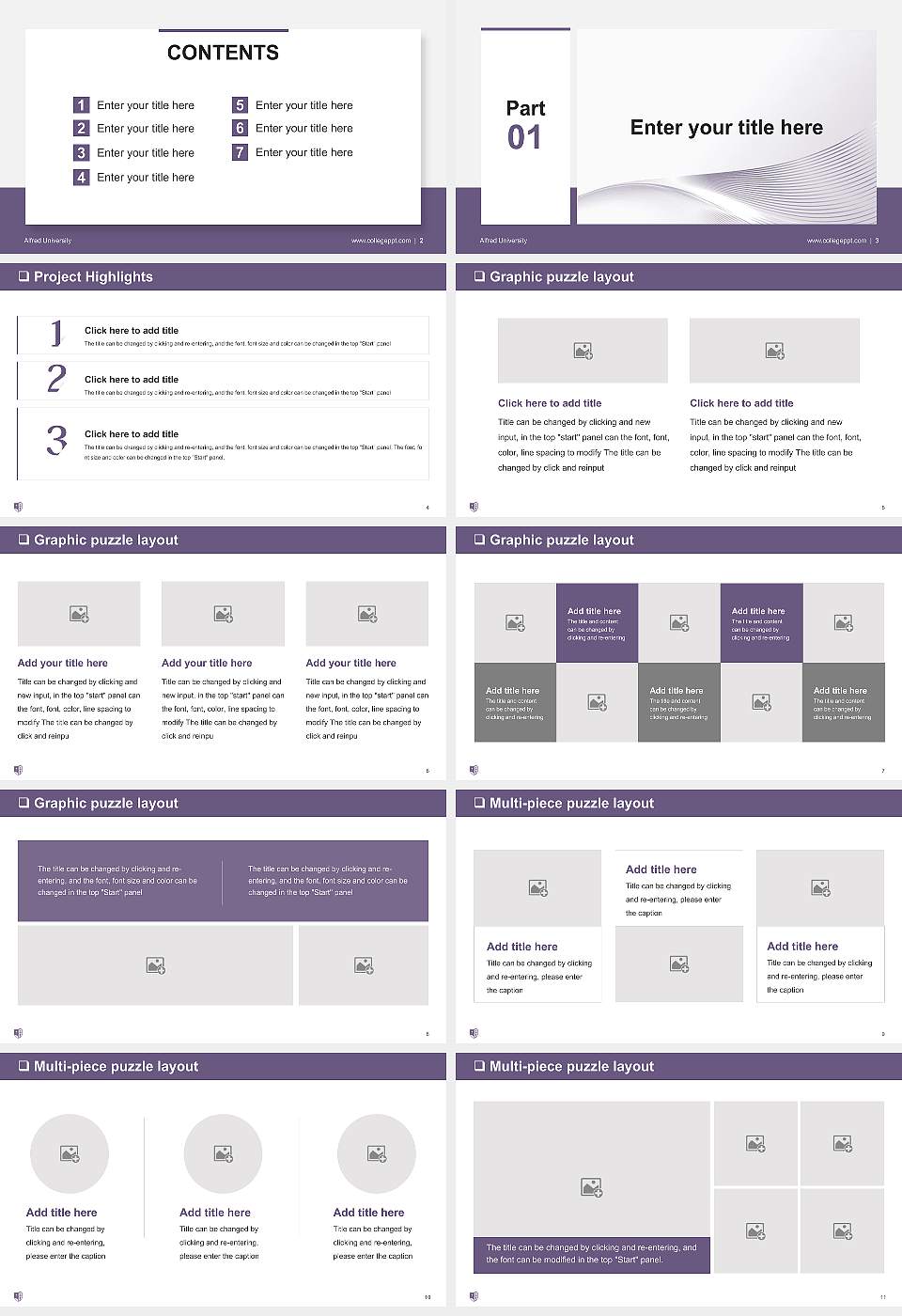 Alfred University General Purpose PPT Template16:9 ratio PPT effect preview image2