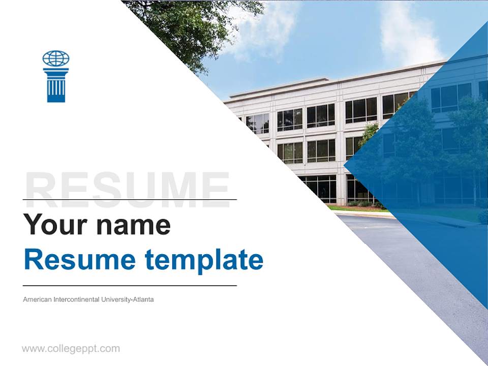 American Intercontinental University-Atlanta Resume PPT Template4:3 ratio PPT effect preview image5