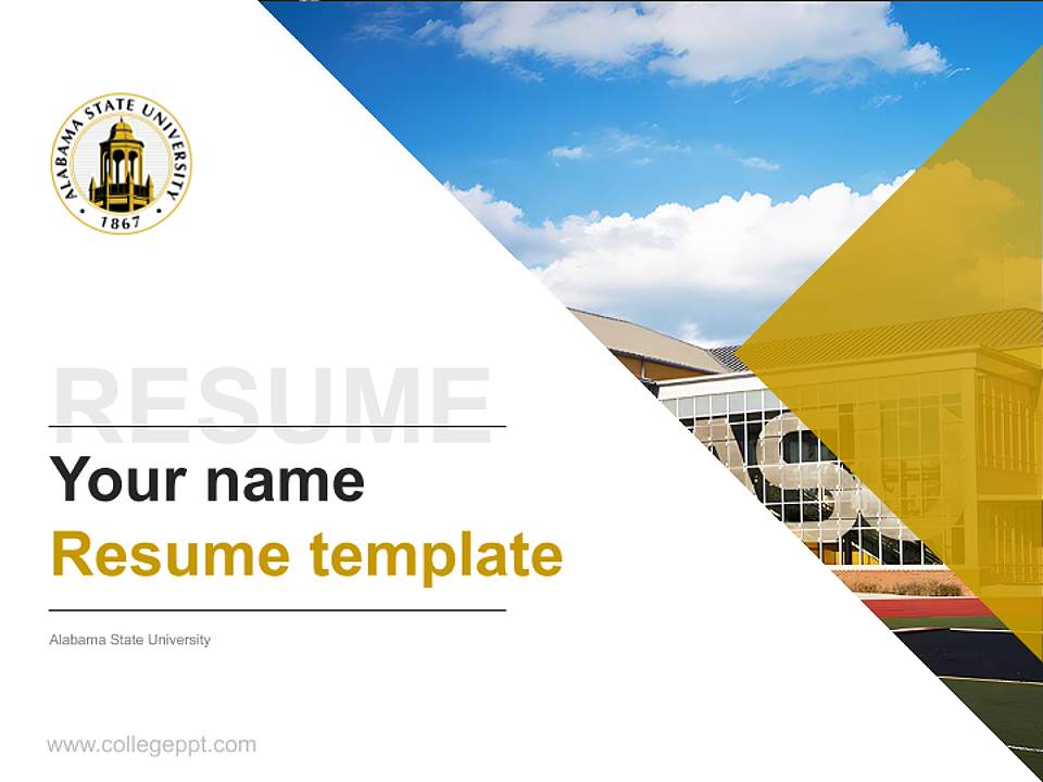 Alabama State University Resume PPT Template4:3 ratio PPT effect preview image5