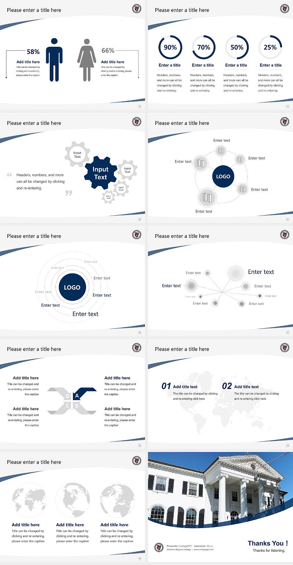 Albertus Magnus College Course/Courseware Creation PPT Template4:3 ratio PPT effect preview image4