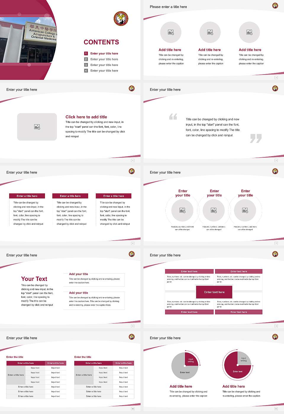 American College of Acupuncture and Oriental Med Course/Courseware Creation PPT Template16:9 ratio PPT effect preview image2