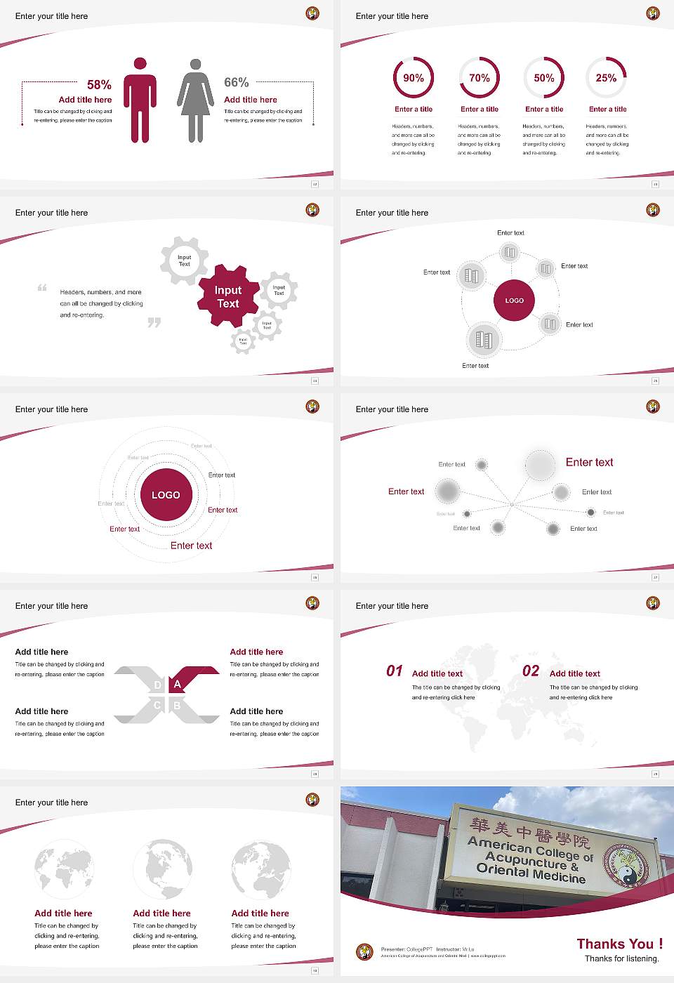 American College of Acupuncture and Oriental Med Course/Courseware Creation PPT Template16:9 ratio PPT effect preview image4