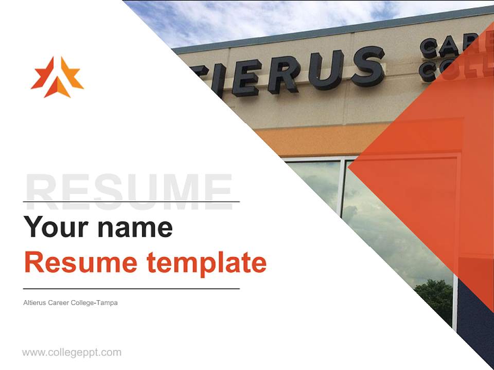 Altierus Career College-Tampa Resume PPT Template4:3 ratio PPT effect preview image5