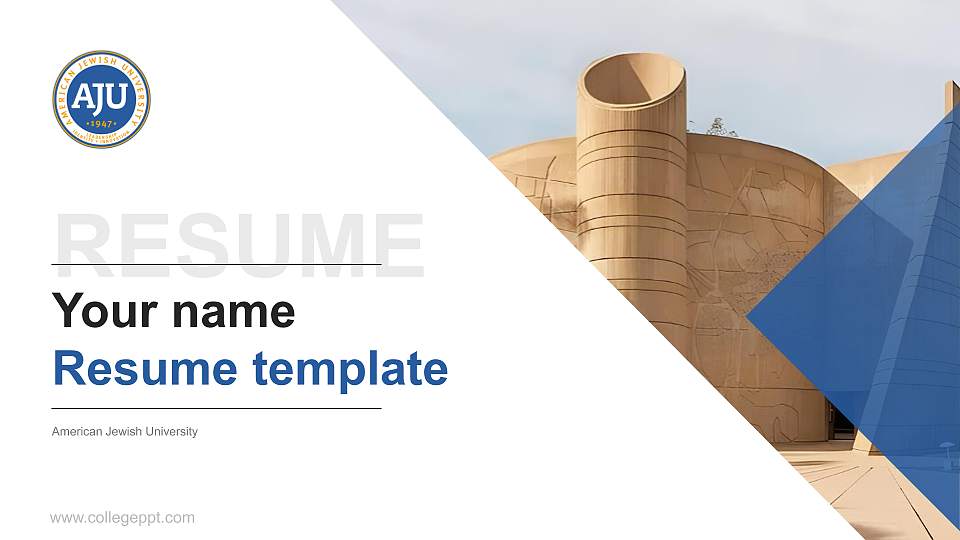American Jewish University Resume PPT Template16:9 ratio PPT effect preview image