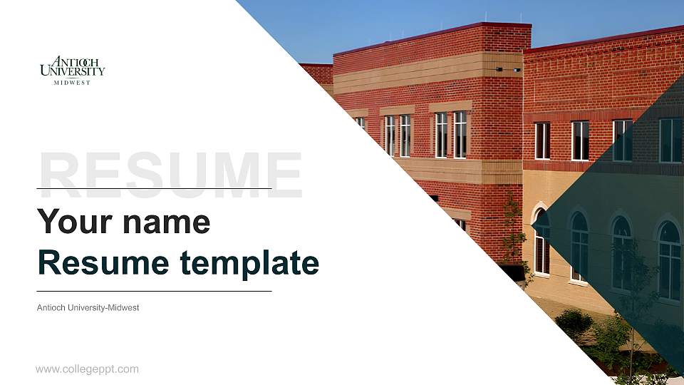 Antioch University-Midwest Resume PPT Template16:9 ratio PPT effect preview image