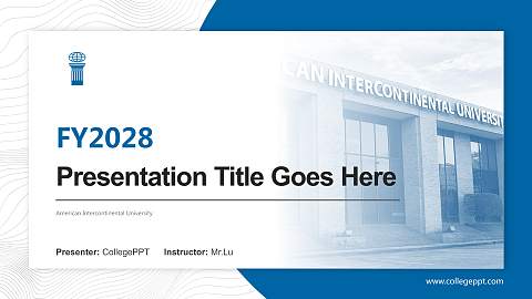 American Intercontinental University Academic Presentation/Research Findings Report PPT Template