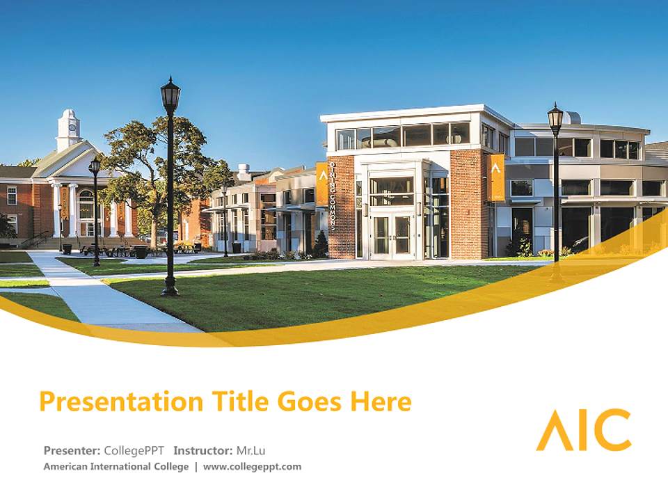 American International College Course/Courseware Creation PPT Template4:3 ratio PPT effect preview image5