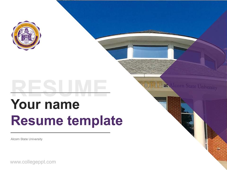 Alcorn State University Resume PPT Template4:3 ratio PPT effect preview image5