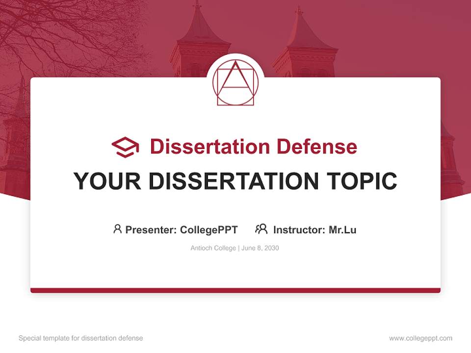 Antioch College Graduation Thesis Defense PPT Template4:3 ratio PPT effect preview image7