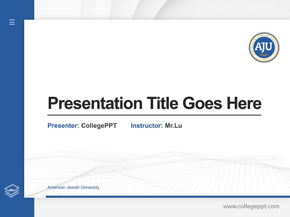 American Jewish University Thesis Proposal/Graduation Defense PPT Template4:3 ratio PPT effect preview image5