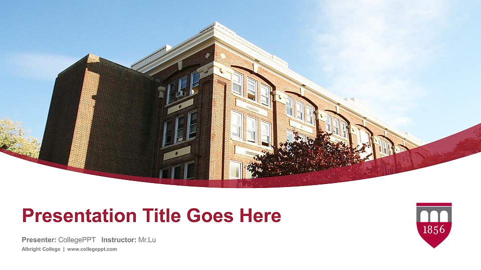 Albright College Course/Courseware Creation PPT Template16:9 ratio PPT effect preview image