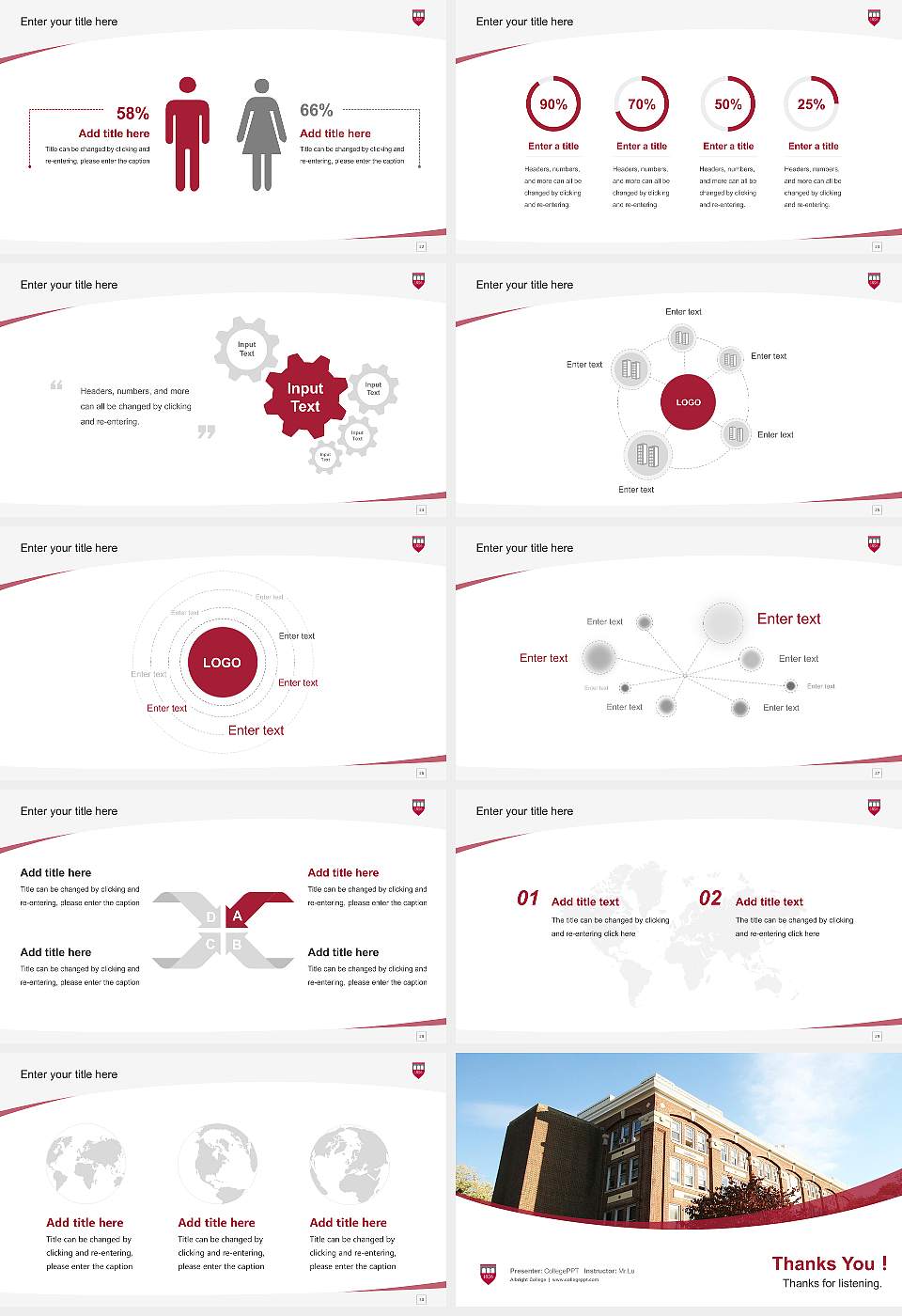 Albright College Course/Courseware Creation PPT Template16:9 ratio PPT effect preview image4