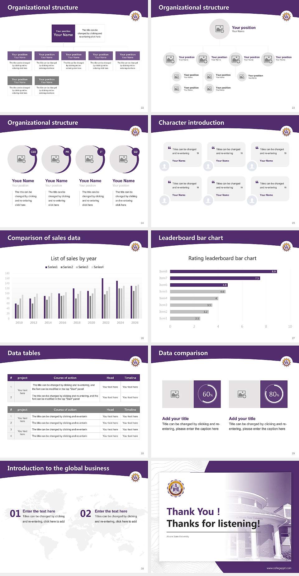 Alcorn State University Academic Presentation/Research Findings Report PPT Template4:3 ratio PPT effect preview image4