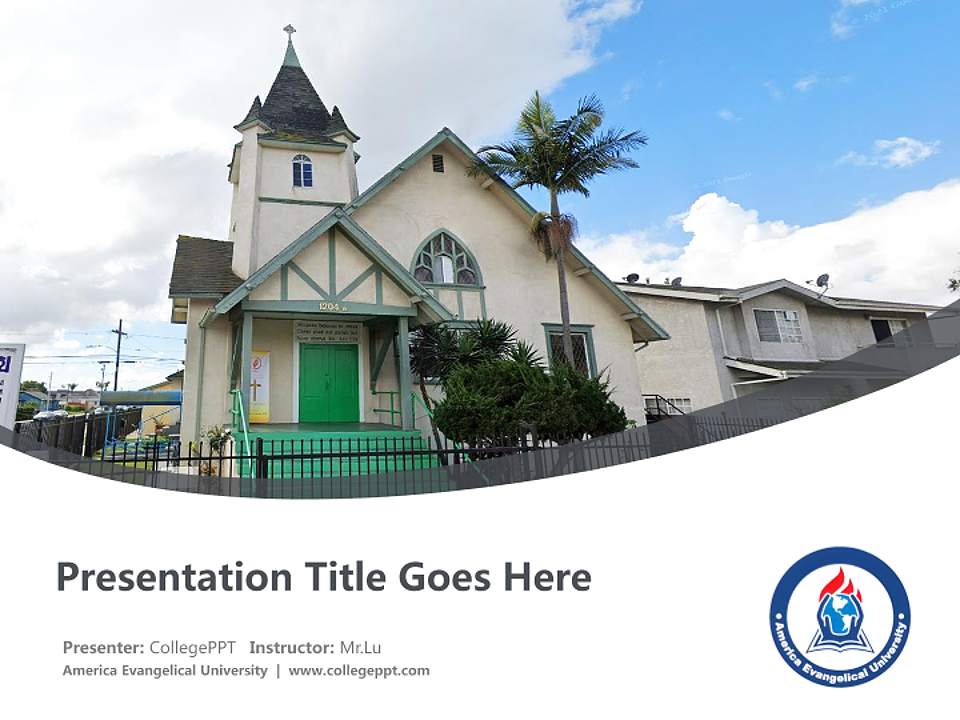 America Evangelical University Course/Courseware Creation PPT Template4:3 ratio PPT effect preview image5