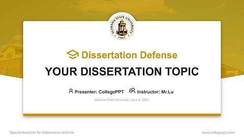 Alabama State University Graduation Thesis Defense PPT Template