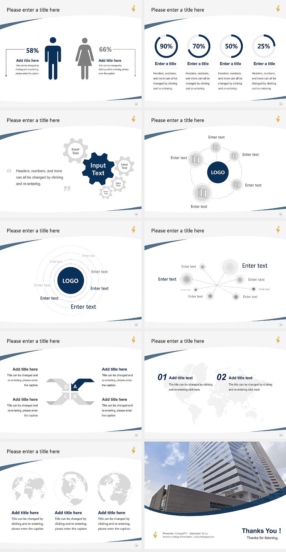 American College of Education Course/Courseware Creation PPT Template4:3 ratio PPT effect preview image4
