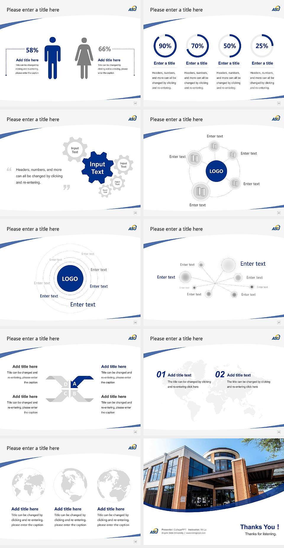 Angelo State University Course/Courseware Creation PPT Template4:3 ratio PPT effect preview image4