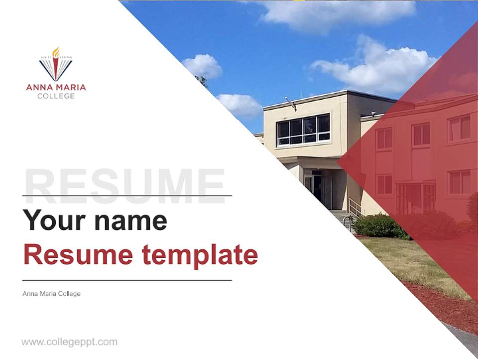 Anna Maria College Resume PPT Template4:3 ratio PPT effect preview image5