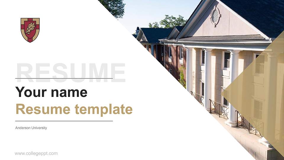 Anderson University Resume PPT Template16:9 ratio PPT effect preview image