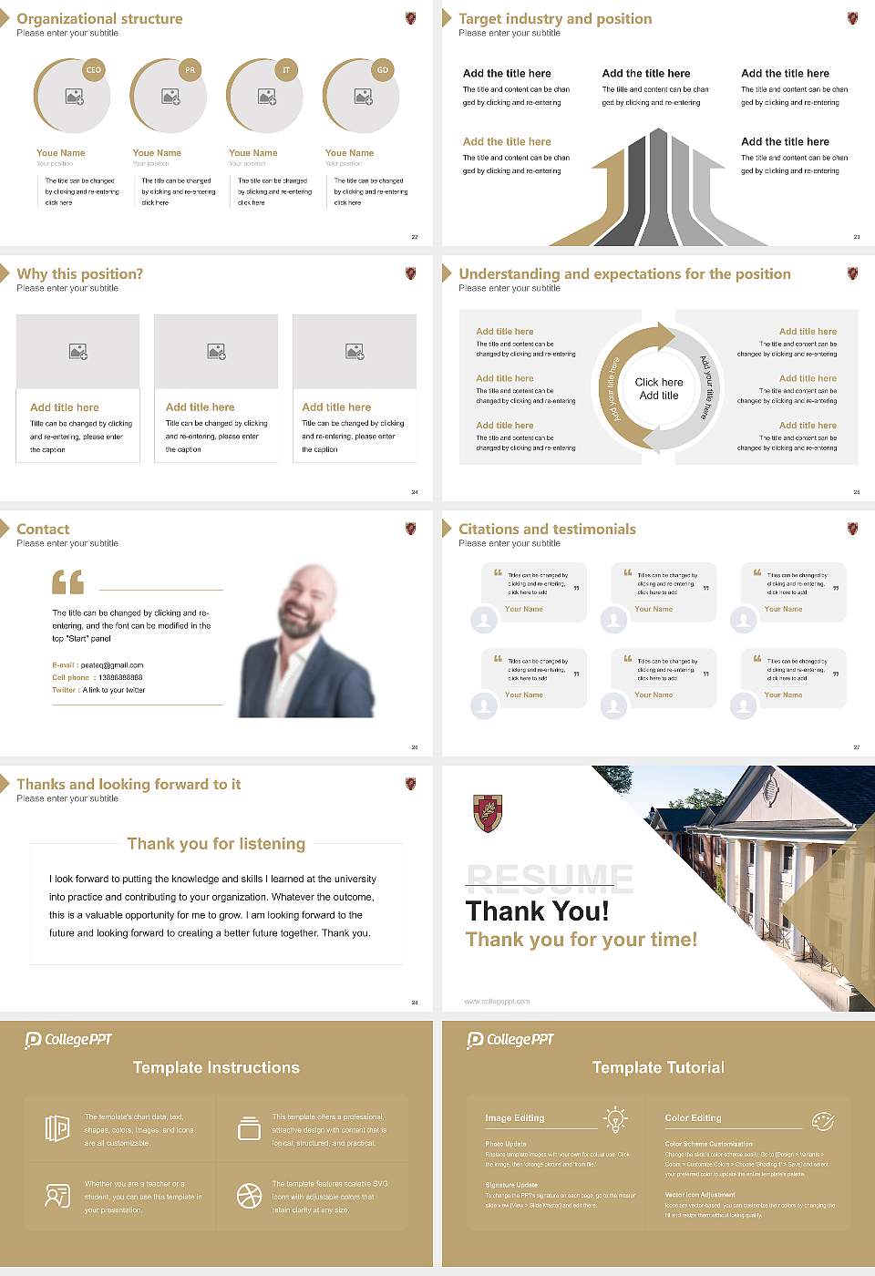 Anderson University Resume PPT Template16:9 ratio PPT effect preview image4