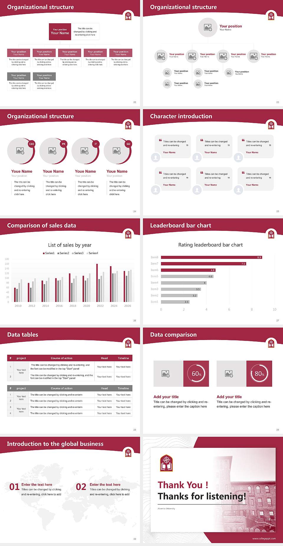 Alvernia University Academic Presentation/Research Findings Report PPT Template4:3 ratio PPT effect preview image4