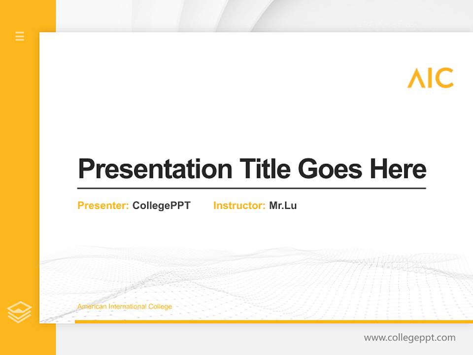 American International College Thesis Proposal/Graduation Defense PPT Template4:3 ratio PPT effect preview image5
