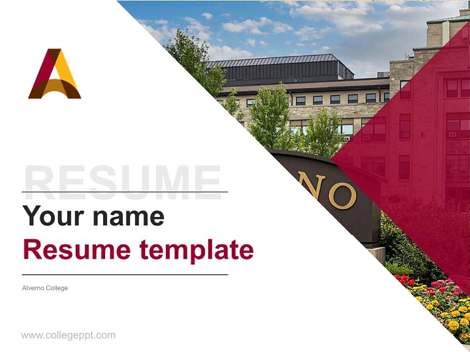 Alverno College Resume PPT Template4:3 ratio PPT effect preview image5