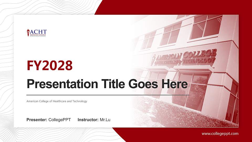 American College of Healthcare and Technology Academic Presentation/Research Findings Report PPT Template16:9 ratio PPT effect preview image