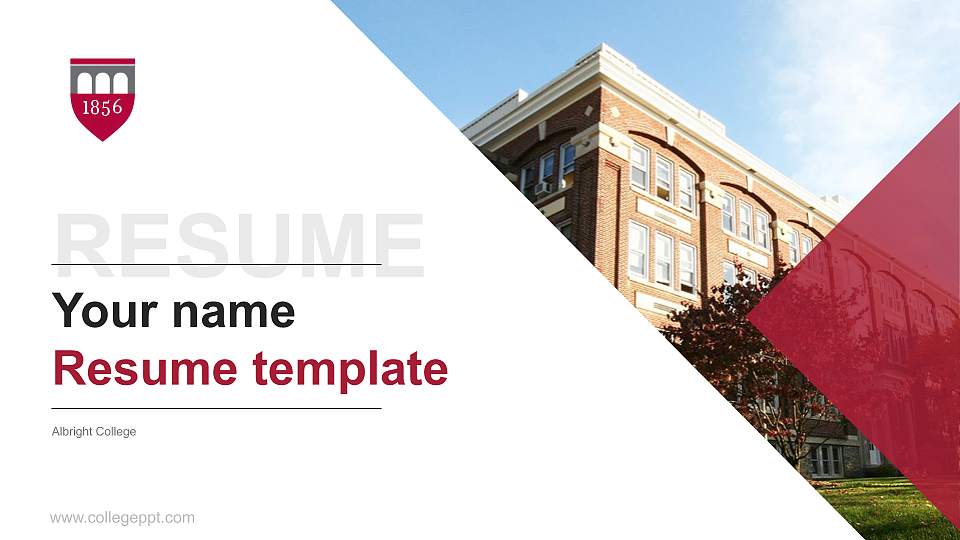 Albright College Resume PPT Template16:9 ratio PPT effect preview image