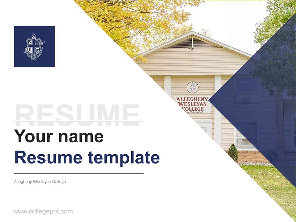 Allegheny Wesleyan College Resume PPT Template4:3 ratio PPT effect preview image5