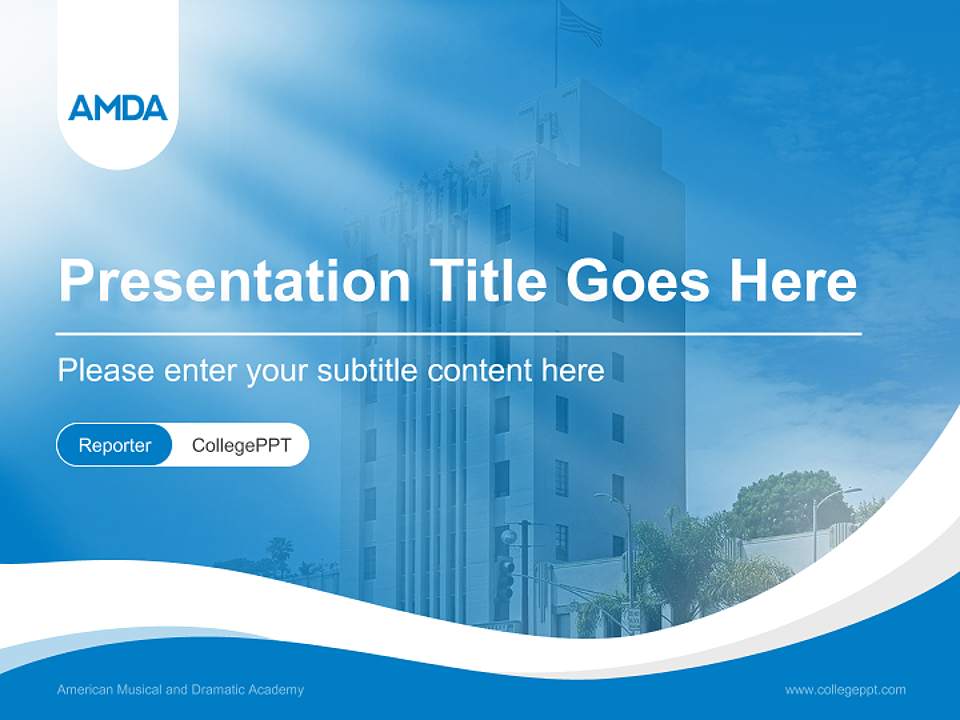 American Musical and Dramatic Academy Lecture Sharing and Networking Event PPT Template4:3 ratio PPT effect preview image4