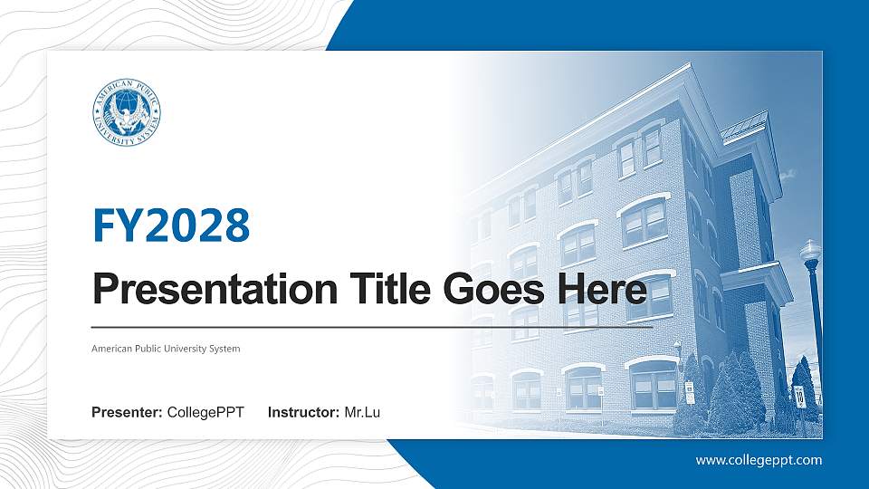 American Public University System Academic Presentation/Research Findings Report PPT Template16:9 ratio PPT effect preview image