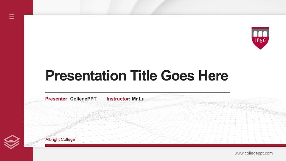 Albright College Thesis Proposal/Graduation Defense PPT Template16:9 ratio PPT effect preview image