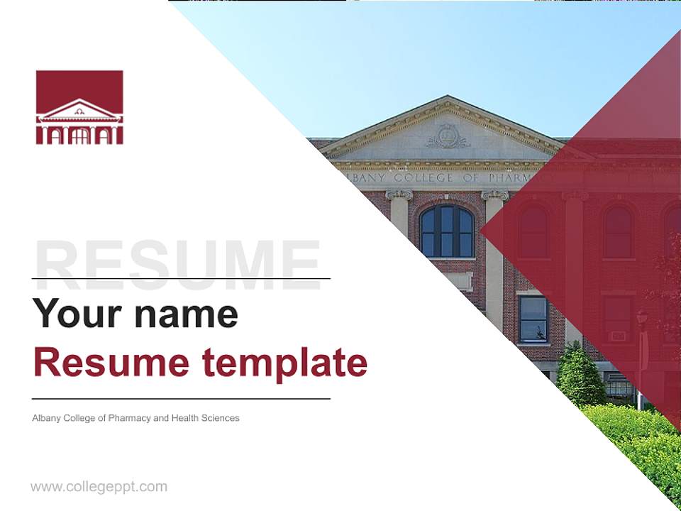 Albany College of Pharmacy and Health Sciences Resume PPT Template4:3 ratio PPT effect preview image5