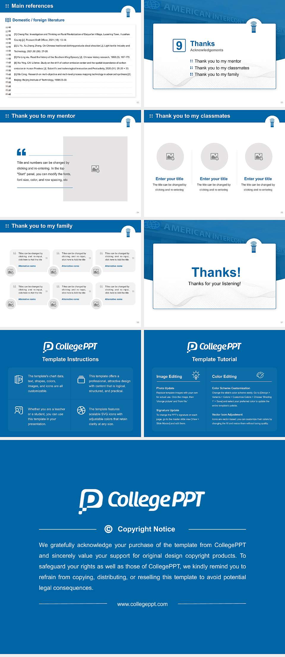 American Intercontinental University Graduation Thesis Defense PPT Template4:3 ratio PPT effect preview image7