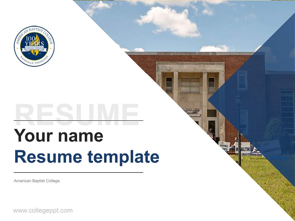 American Baptist College Resume PPT Template4:3 ratio PPT effect preview image5