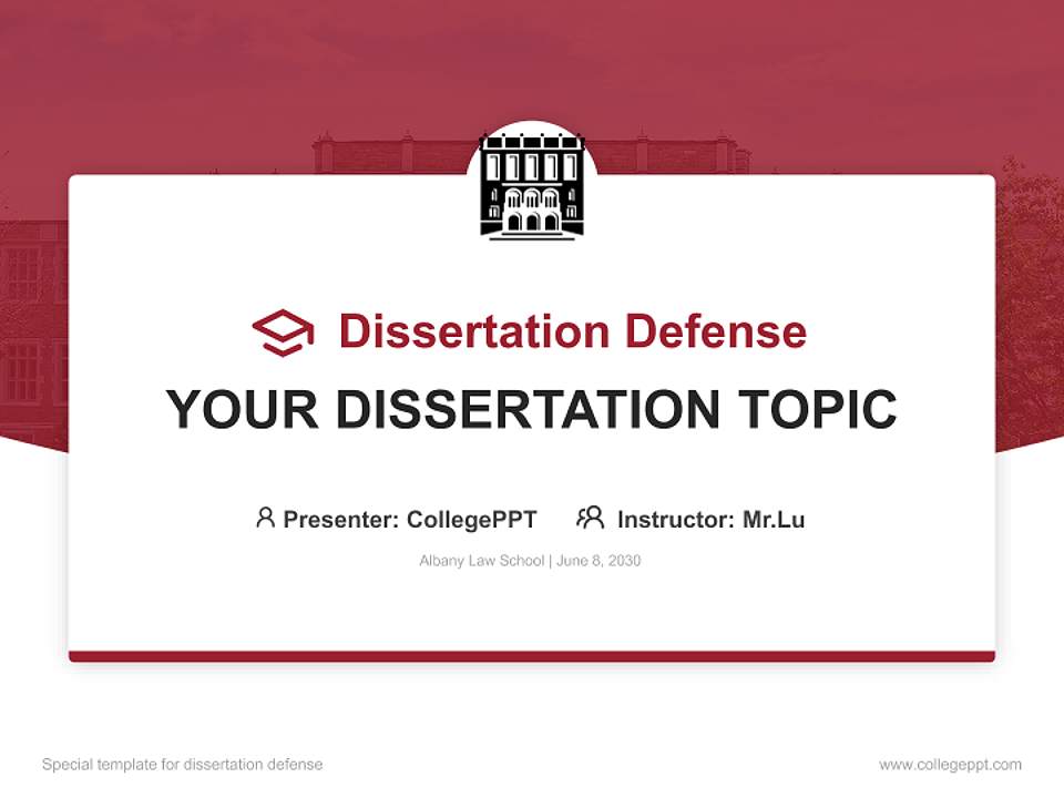 Albany Law School Graduation Thesis Defense PPT Template4:3 ratio PPT effect preview image7