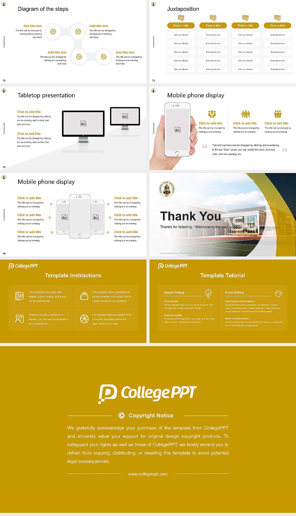 Alabama State University Competition/Entrepreneurship Contest PPT Template16:9 ratio PPT effect preview image9