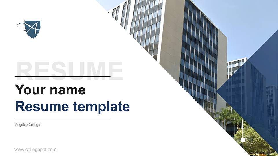Angeles College Resume PPT Template16:9 ratio PPT effect preview image