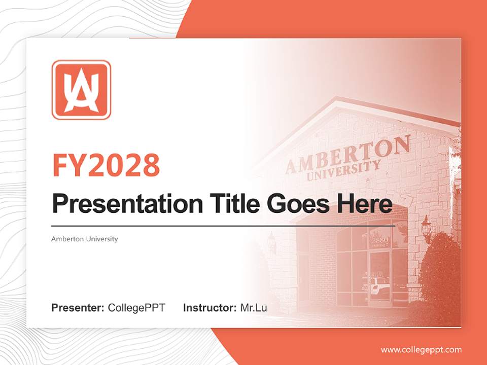 Amberton University Academic Presentation/Research Findings Report PPT Template4:3 ratio PPT effect preview image5