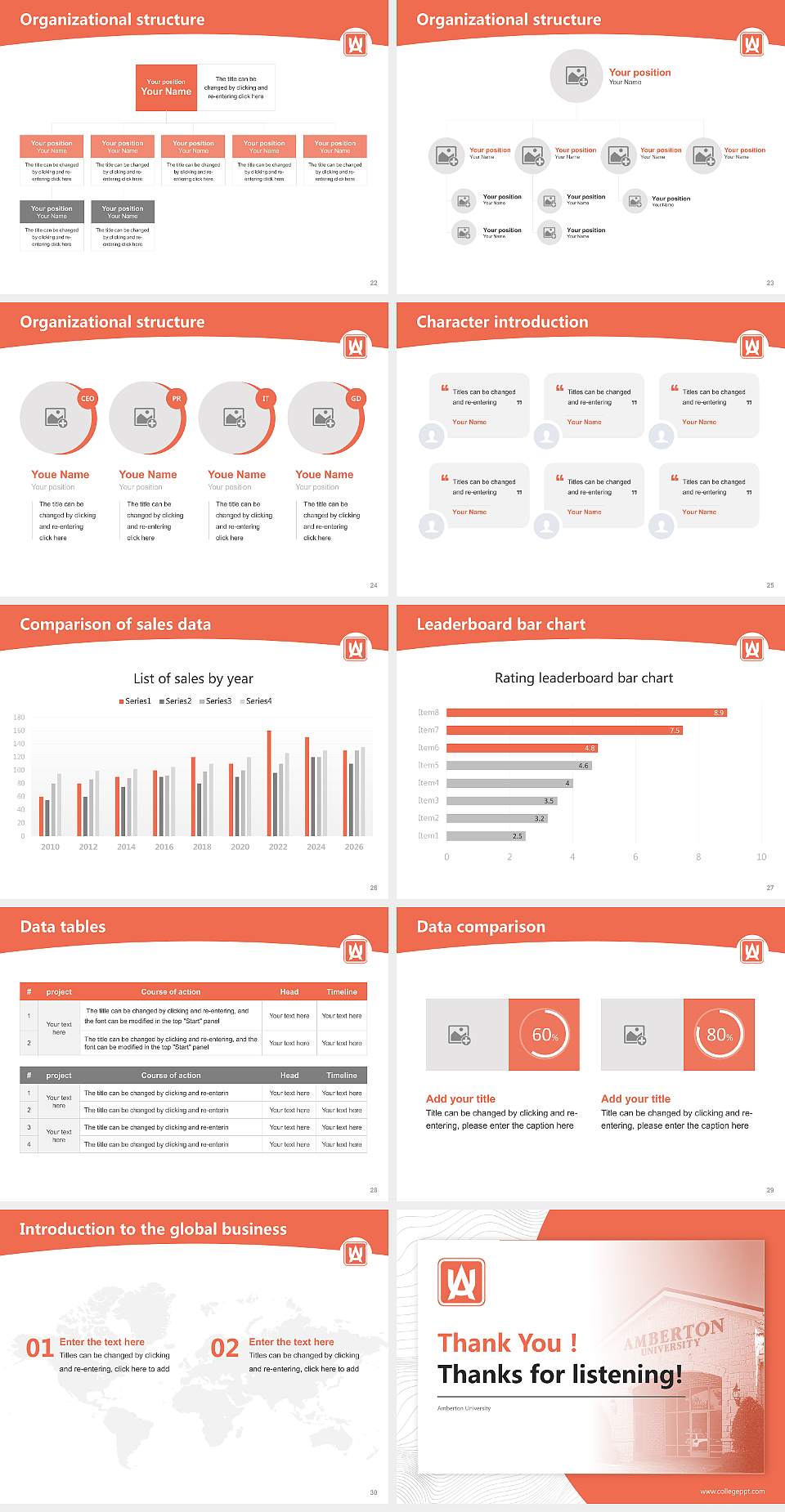 Amberton University Academic Presentation/Research Findings Report PPT Template4:3 ratio PPT effect preview image4