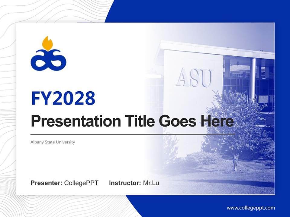 Albany State University Academic Presentation/Research Findings Report PPT Template4:3 ratio PPT effect preview image5