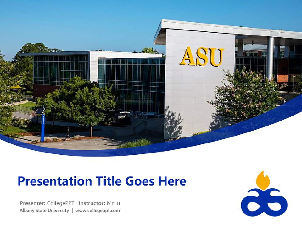 Albany State University Course/Courseware Creation PPT Template4:3 ratio PPT effect preview image5
