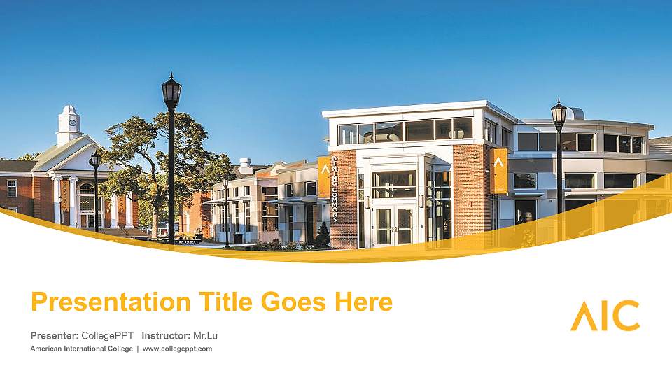 American International College Course/Courseware Creation PPT Template16:9 ratio PPT effect preview image