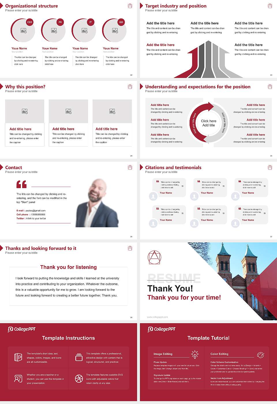 Antioch College Resume PPT Template16:9 ratio PPT effect preview image4