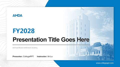 American Musical and Dramatic Academy Academic Presentation/Research Findings Report PPT Template